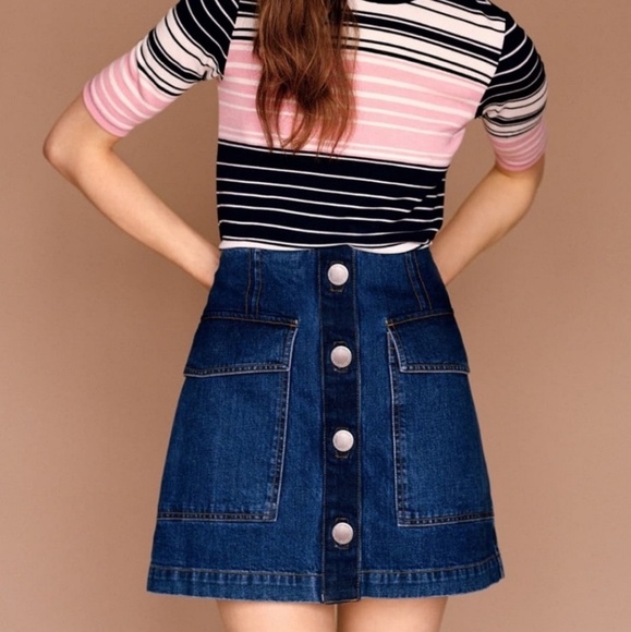 Topshop Dresses & Skirts - Topshop Moto Mini High Rise Dark Denim Jean Skirt